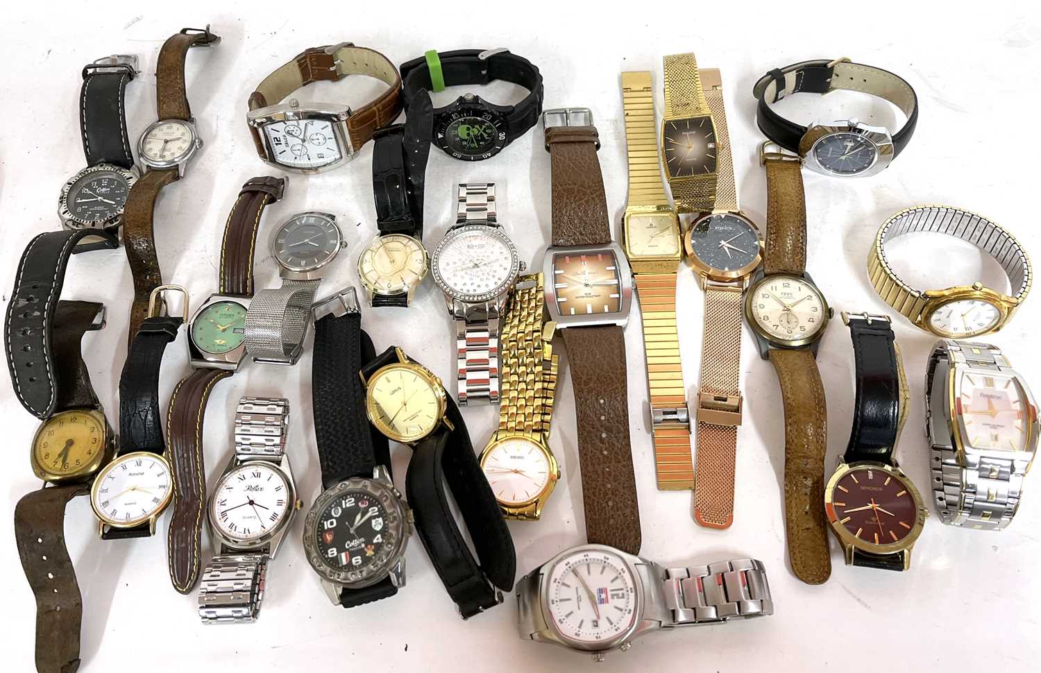 Mixed lot of various wrist watches, makes include Seiko, Theros, Lorus and Sekonda