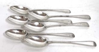 Group of six silver Old English Pattern teaspoons, four Victorian and two Georgian examples, various