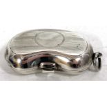 An Edwardian silver double sovereign case of kidney shape, engine turned decoration, the front is