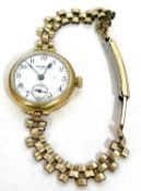 A Waltham ladies 18ct gold wristwatch, hallmark for 18ct gold can be found inside the case back, the