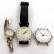 Mixed Lot: Three wristwatches, two gents Sekondas and one ladies Rotary (all a/f)