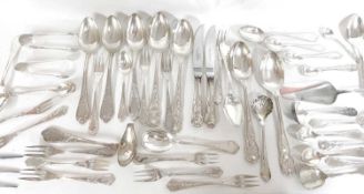 Mixed lot to include three rolls of various plated cutlery to include Mappin & Webb Princess plate