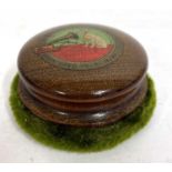 A vintage HMV gramophone record cleaner/brush, detailed to the top with His Master's Voice "Nipper"