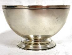 Hallmarked silver pedestal bowl, the plain polished bowl hallmarked for Birmingham 1962, makers mark