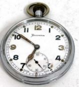 A Helvita military pocket watch, the pocket watch has a manually crown wound movement, the case