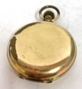 A rolled gold Hunter pocket watch, the pocket watch has a crown wound movement with a white enamel