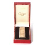 Cased Cartier silver plated lighter, stamped Cartier Paris 34335, Swiss made, 7cm long