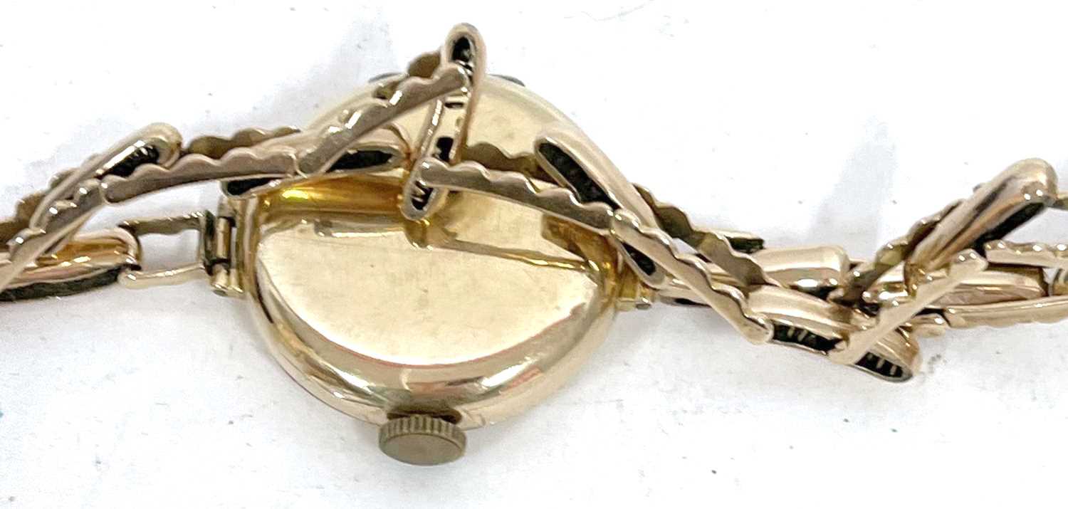 A 9ct gold Texina ladies wristwatch, the watch has a manually crown wound movement, hallmarked - Image 2 of 2