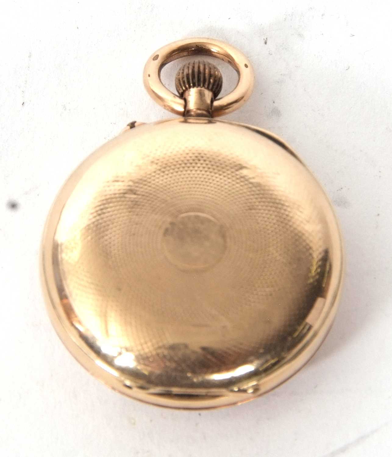 A yellow metal open face ladies fob watch, the inside of the case back is stamped 14k, circa 1910 by - Image 2 of 2