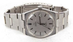 An Omega Geneve Automatic gents wristwatch, the watch has a stainless steel case and bracelet, one