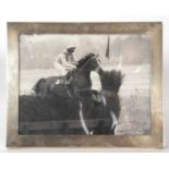 Horse Racing Interest - Hallmarked silver frame, easel backed with a photograph of the National Hunt