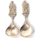 Two Berthold Muller decorative spoons, the finials decorated and titled with Richard II and Edward