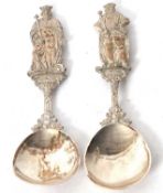 Two Berthold Muller decorative spoons, the finials decorated and titled with Richard II and Edward