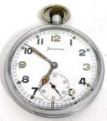 A Helvita military pocket watch, the pocket watch has a manually crown wound movement, the case