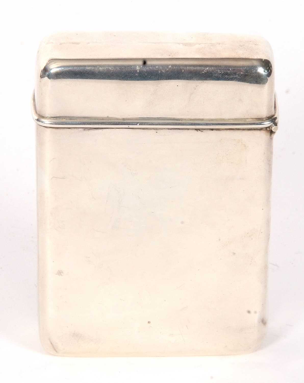 An Edwardian silver cigar case of plain polished rectangular form, hinged lid with personalised - Image 4 of 7