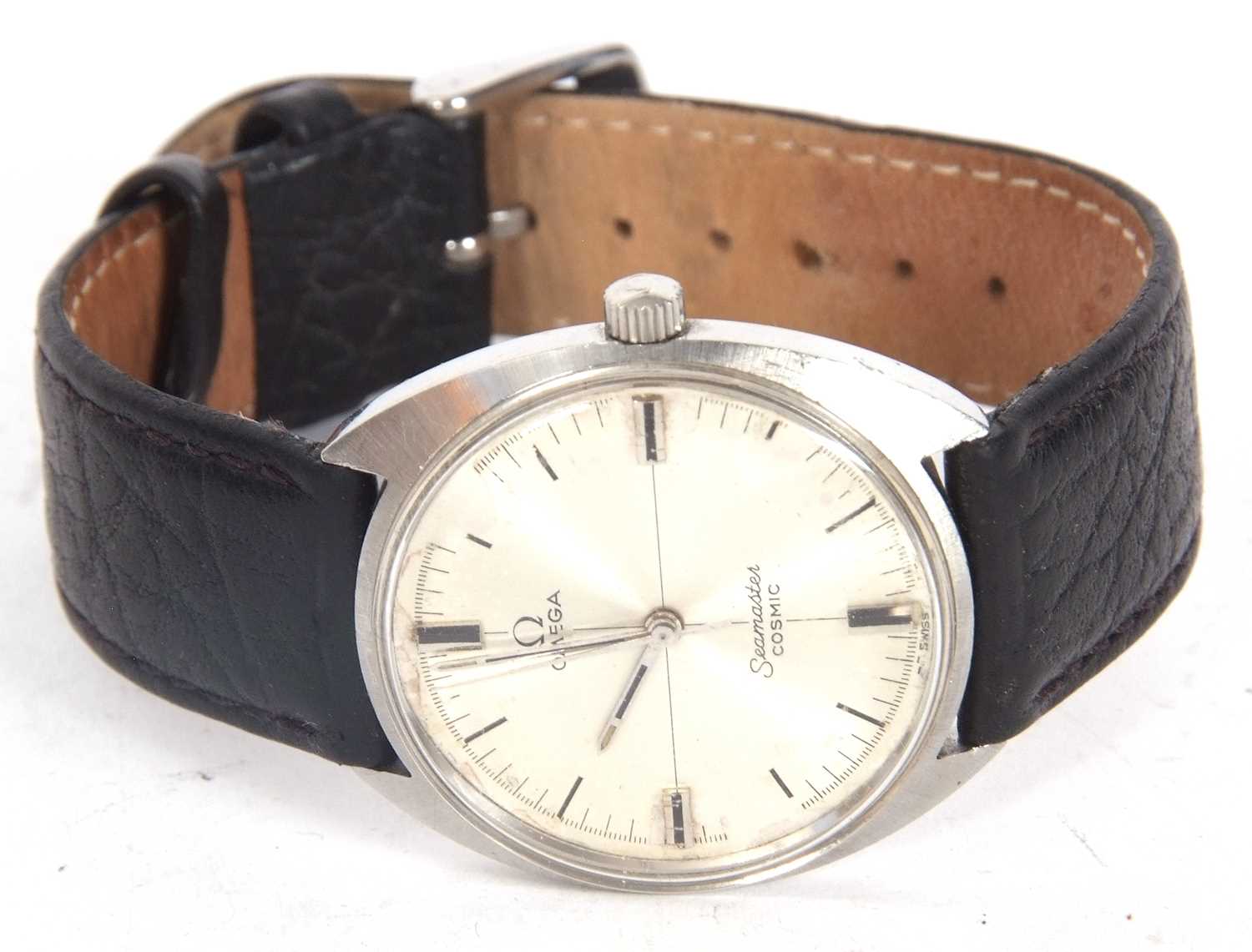 An Omega Seamaster Cosmic gents wristwatch, the watch has a manually crown wound movement, stainless - Image 2 of 5