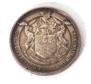 A silver presentation medal engraved "Preventative Medicine 1952", the front with the words