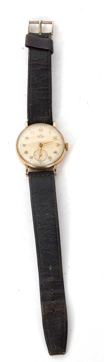 A 9ct gold Smiths Deluxe wristwatch with box, the watch is stamped 375 on the inside of the case - Image 3 of 5