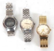 Mixed Lot: Three gents wristwatches makers of which include Belova, Casio and Tissot