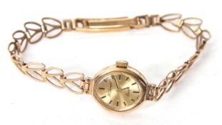 A 9ct gold ladies H Samuel quartz wristwatch, the watch is hallmarked on the bracelet clasp and on