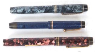 Mixed Lot: "The Sefton Bunney's", Liverpool fountain pen, Unique, and a Duofold Parker examples (3)