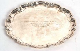 Tiffany & Co sterling presentation salver, engraved "The Devitt Da Diamond Jubilee Handicap Stakes