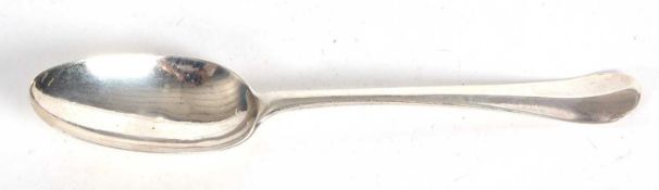 A George II Hanoverian tablespoon, London 1739, makers mark for Richard Pargeter, engraved with