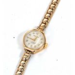 Rotary 9ct gold lady's wristwatch, the watch has a seventeen jewel manually crown wound movement,