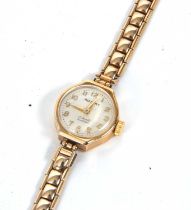 Rotary 9ct gold lady's wristwatch, the watch has a seventeen jewel manually crown wound movement,