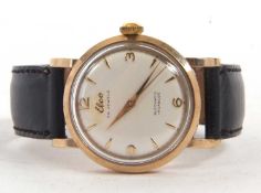 A 9ct gold Elco gent's wristwatch, the watch is stamped in the back of the case back 375, it has