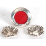 Pair of small Edwardian silver dishes, Birmingham 1904, makers mark for S Blanckenee & Son Ltd,