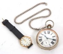 Mixed Lot: An Avia wristwatch and a Goliath pocket watch, the Avia has a quartz movement and the