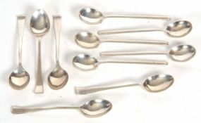 Five silver slip end egg spoons, Sheffield 1934, makers mark James Dixon & Sons together with five