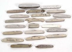 Quantity of mainly advertising cased penknives including one silver example (20)