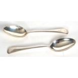 Pair of George V silver tablespoons hallmarked for Birmingham 1932, makers mark Barker Bros Silver