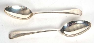 Pair of George V silver tablespoons hallmarked for Birmingham 1932, makers mark Barker Bros Silver