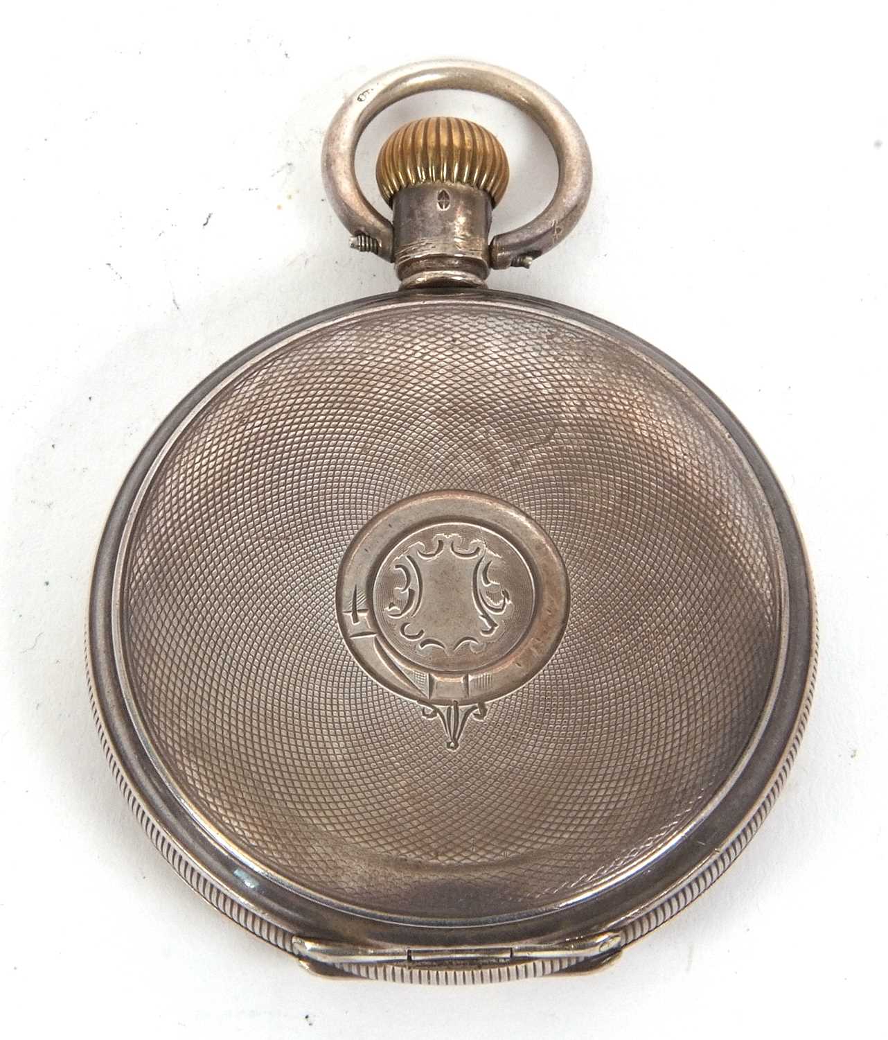 A white metal Elgin Hunter pocket watch, the watch is stamped inside the case back 925, it has a - Image 2 of 2