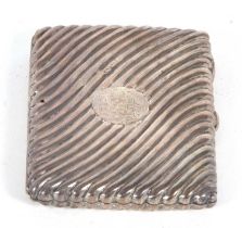 A Victorian silver Aide Memoire card case of rectangular shape with rounded edges, overall fluted