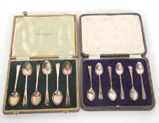 Cased set of six George VI silver Old English teaspoons, Sheffied 1949, makers mark for Joseph