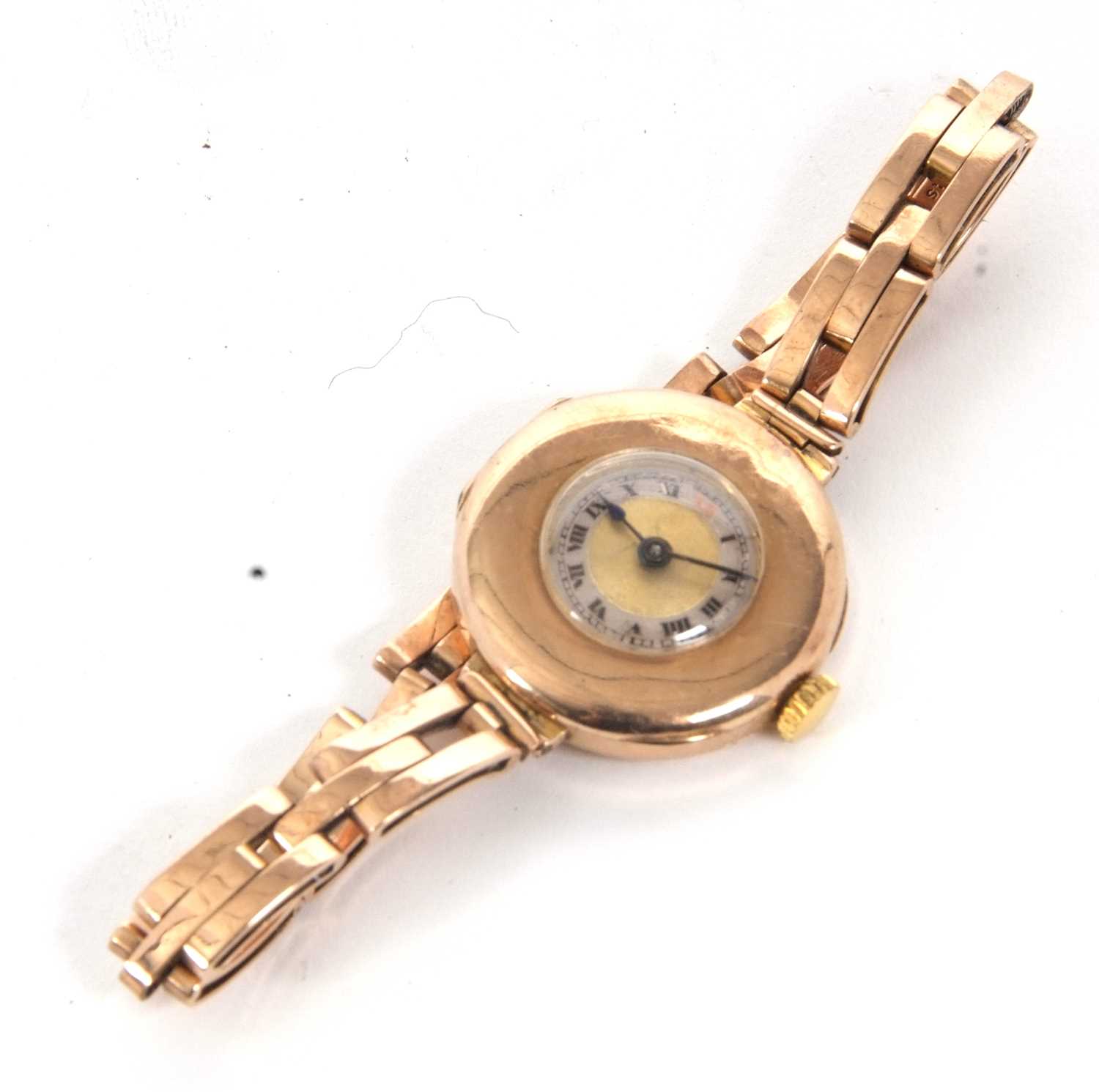 9ct gold cased lady's wristwatch, hallmarked on the inside of the case back, it has an expanding - Image 4 of 6