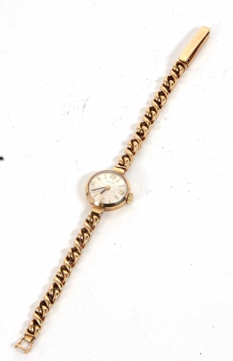 A 9ct gold Zenith lady's wristwatch, the watch is stamped 375 on the side of the case and the