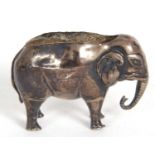 An Edwardian novelty silver elephant pin cushion, cushion fitting missing, Birmingham 1907, makers