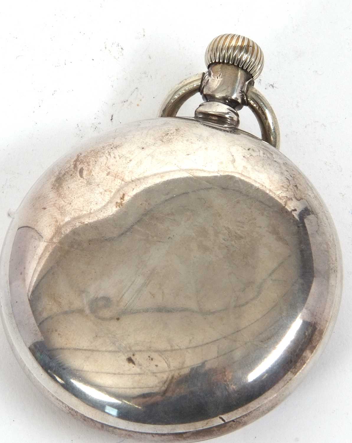 An open face white metal Elgin pocket watch, stamped inside the case back Sterling 925 Fine, - Image 2 of 2