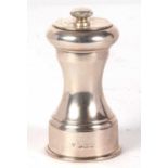 An Elizabeth II silver capston pepper mill, Birmingham 1979, makers mark J B Chatterley & Sons