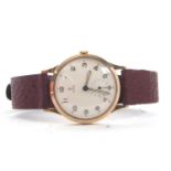 A 9ct gold gent's Tudor wristwatch, the watch has a manually crown wound 18 ruby movement, the
