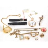 Mixed Lot: Four pocket watches, three wristwatches and watch straps