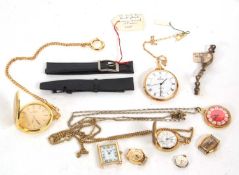 Mixed Lot: Four pocket watches, three wristwatches and watch straps
