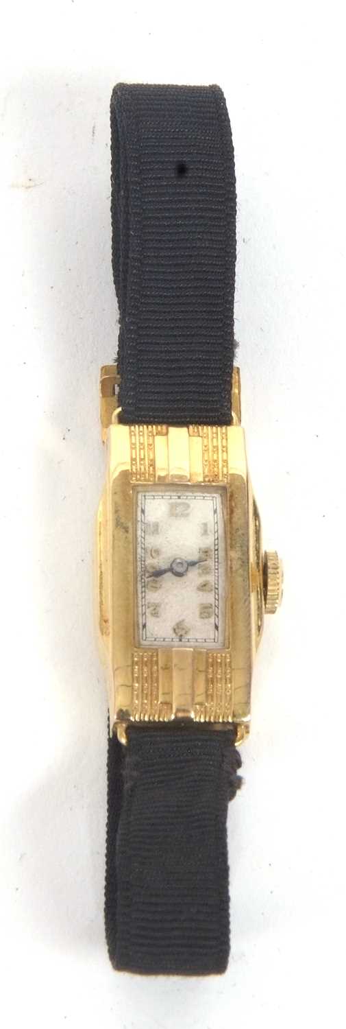 A 9ct gold cased lady's wristwatch, the watch is stamped in the case back .375, it has a fifteen