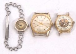 Mixed Lot: Three wristwatches, one Saxon, one Chancelor and one metal lady's wristwatch, stamped