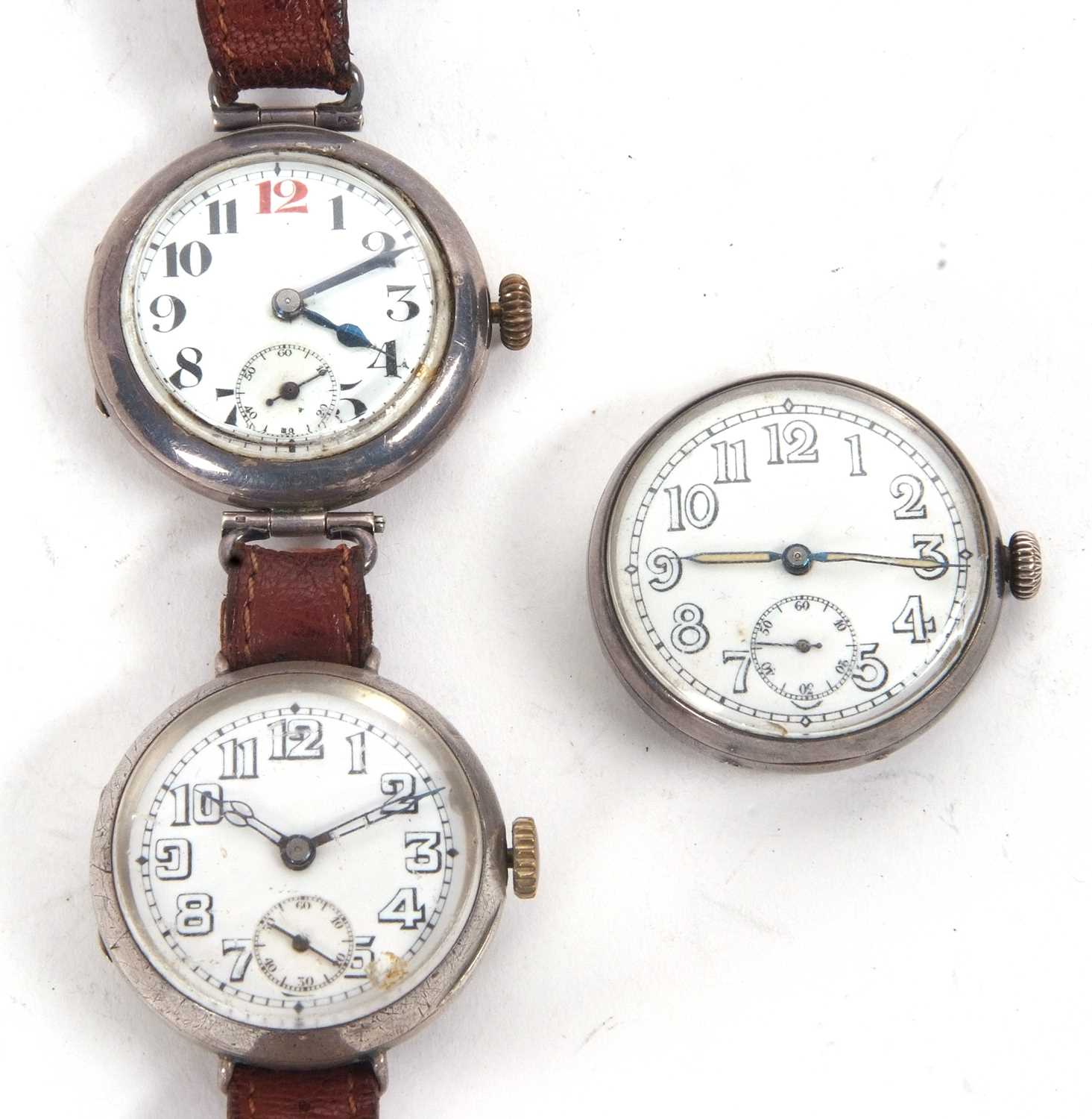 Three gents white metal wristwatches, all of which are stamped 925 inside the case back, the watches - Image 2 of 2